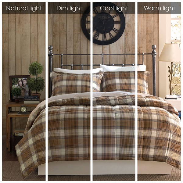 Woolrich Lumberjack Classic Quilting Soft and Cozy Microfiber Solid Reverse Down  Alternative Comforter Set