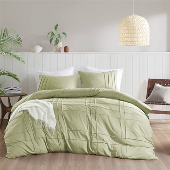 Wholesale Comfort Spaces Walker Soft Washed Pleated Duvet Cover Set