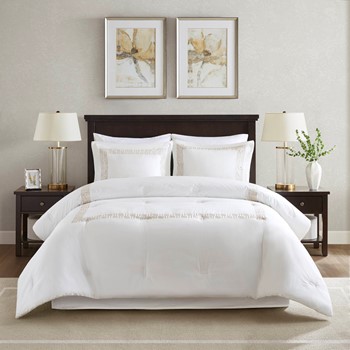 Nile 4 Piece Cotton Sateen With Embroidery Oversized Comforter Set