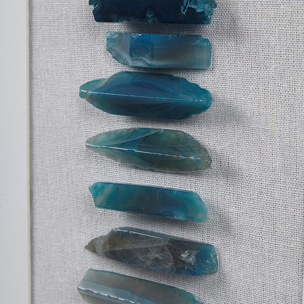 Cerulean Stones Real Natural Agate Framed Shadowbox - Blue - Martha Stewart