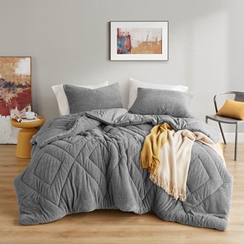 Wholesale Comfort Spaces Raya Double Diamond Quilted Teddy Comforter Set