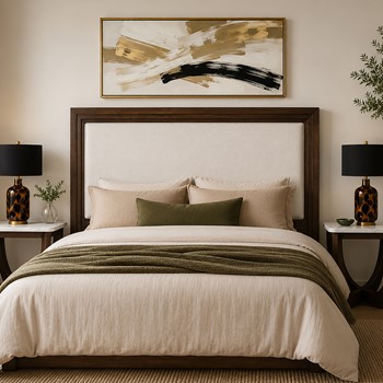 Wholesale Nicole Miller Bellamy Full/Queen Upholstered Wood Headboard with USB and USB-C charging ports