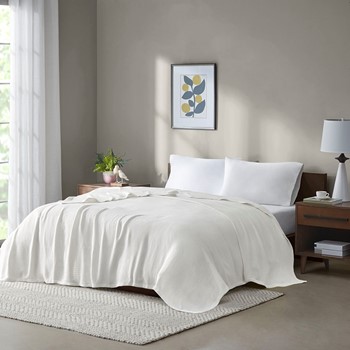 Wholesale Madison Park Freshspun Basketweave Cotton Blanket