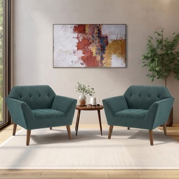 Wholesale INK+IVY Newport Wide Mid-Century Modern Lounge Chair Set of 2