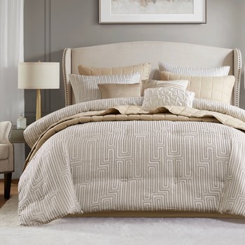 Royce 10 Piece Luxury Jacquard Comforter Set
