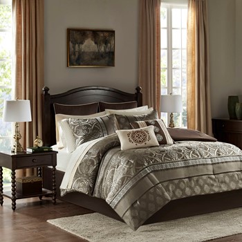 Zara 16 Piece Jacquard Comforter Set with 2 Bed Sheet Sets