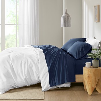 Wholesale Madison Park 200 Thread Count Relaxed Cotton Percale Sheet Set