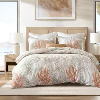 Paros Coral Reef 100% Cotton Sateen Duvet Cover Set