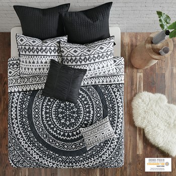 Urban Habitat Larisa 7 Piece Cotton Reversible Comforter Set Black  Full/Queen, Full/Queen - Fry's Food Stores