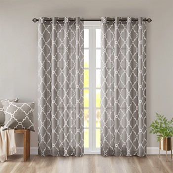 Wholesale Madison Park Saratoga Fretwork Print Grommet Top Window Curtain Panel