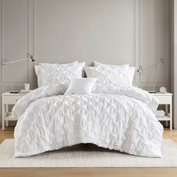 Wholesale Comfort Spaces Bailey Diamond Pintuck Pleated Woven Comforter Set