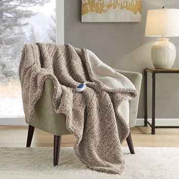 Wholesale True North by Sleep Philosophy Marbled Sherpa Heated Throw