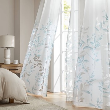 Cecily Burnout Printed Window Curtain Panel