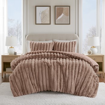 Wholesale Madison Park Jasmine 3 Piece Faux Fur Comforter Set