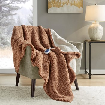 Wholesale True North by Sleep Philosophy Marbled Sherpa Heated Throw
