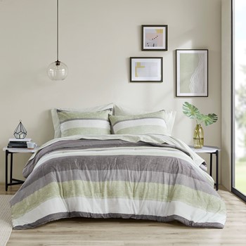 Wholesale Madison Park Essentials Jaxon Stripe Comforter Set with Bed Sheets
