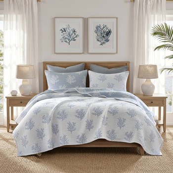 Wholesale Harbor House Blue Mia Coral 3 Piece Quilt Mini Set