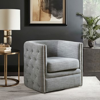 Capstone Tufted Barrel Swivel Chair