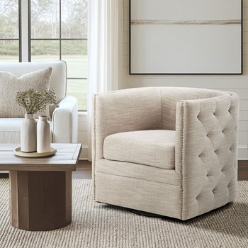 Capstone Tufted Barrel Swivel Chair