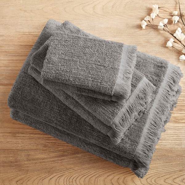 Shop Luxor 100% Egyptian Cotton 6 Piece Towel Set Charcoal