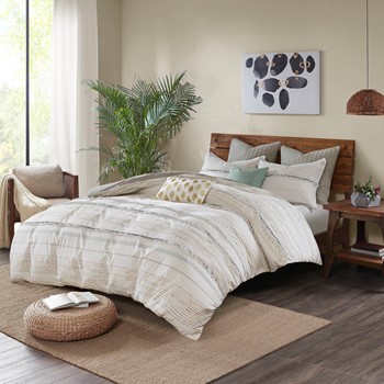Nea Cotton Printed Comforter Set with Trims