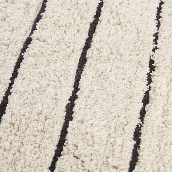 INK+IVY Arbor Stripe Tassel Cotton Tufted Rug - Black/Neutral