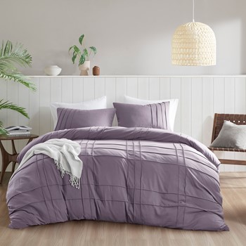 Wholesale Comfort Spaces Walker Soft Washed Pleated Duvet Cover Set