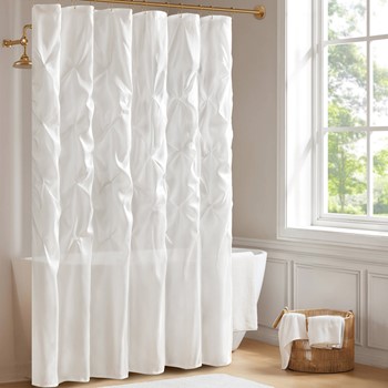 Laurel Tufted Semi-Sheer Shower Curtain