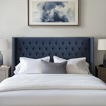 Wholesale Madison Park Amelia Upholstered Wingback Headboard with Button Tufting & Nailhead Trim