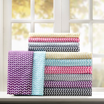 Chevron Printed Microfiber Sheet Set