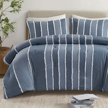 Wholesale INK+IVY Shay 3 Piece Striped Cotton Comforter Set