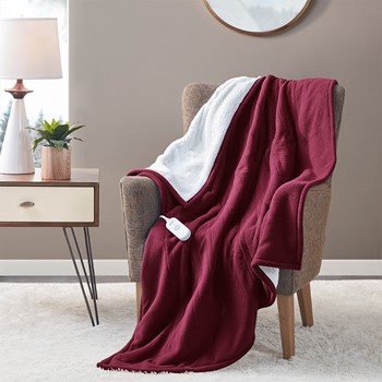 Wholesale Serta Fleece to Sherpa Heated Throw