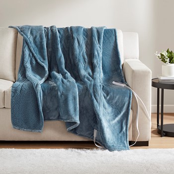 Wholesale Beautyrest Heated Microlight to Berber Throw