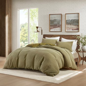 Lyon Waffle Washed Duvet Set