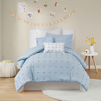 Wholesale Urban Habitat Brooklyn Cotton Jacquard Comforter Set with Euro Shams and Throw Pillows