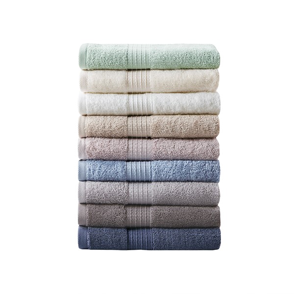 Antimicrobial Organic Cotton Bright White Bath Towels, Set of 6 +