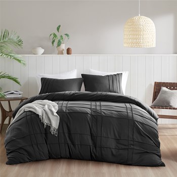 Wholesale Comfort Spaces Walker Soft Washed Pleated Duvet Cover Set