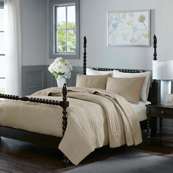 Serene 3 Piece Hand Quilted Cotton Quilt Set