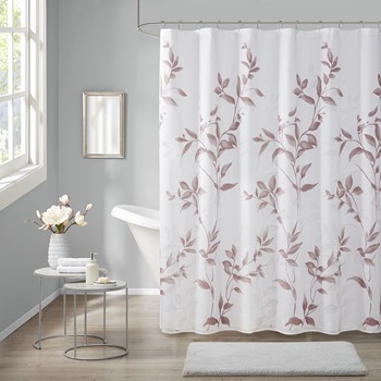Cecily Burnout Printed Shower Curtain