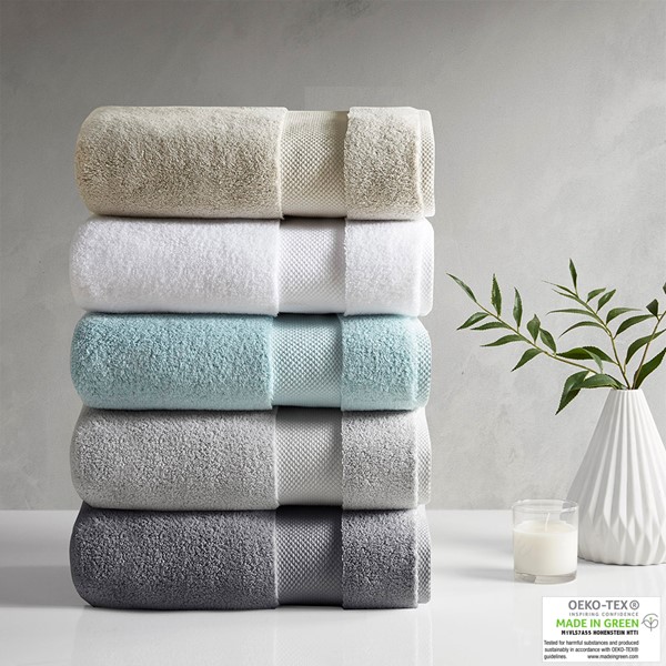 6pc Roman Super Soft Cotton Bath Towel Set Silver