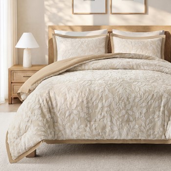 Wholesale Harbor House Blue Harbor House Blue Solace Leaf 3-Piece Cotton Blend Botanical Jacquard Comforter Set