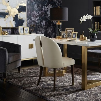 Wholesale Nicole Miller Sabine Split Back Dining Chair with Metal Leg Caps
