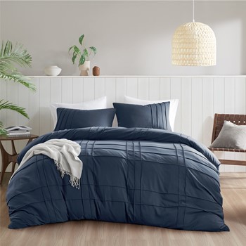 Wholesale Comfort Spaces Walker Soft Washed Pleated Duvet Cover Set