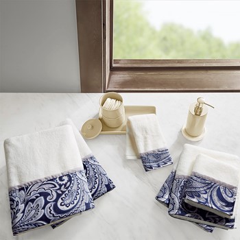 Beautyrest - Plume 100% Cotton Feather Touch Antimicrobial Towel 6 Piece Set - Blue