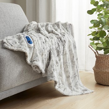 Beautyrest Oversized Cotton Flannel 4-Piece Grey Windowpane Queen