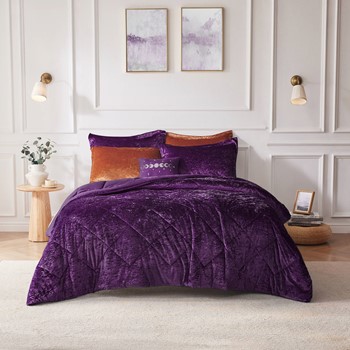 Felicia Velvet Comforter Set with Throw Pillow