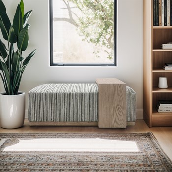 Peggy Bench/Cocktail Ottoman With Table