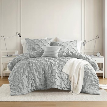 Wholesale Comfort Spaces Bailey Diamond Pintuck Pleated Woven Comforter Set