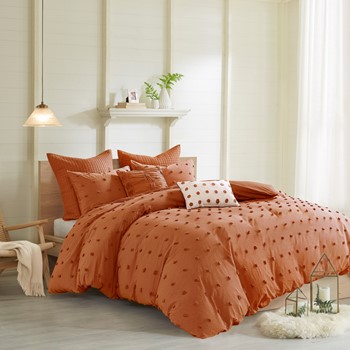 Wholesale Urban Habitat Brooklyn Cotton Jacquard Duvet Cover Set with Euro Shams and Throw Pillows