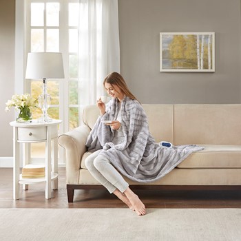 Heated Duke Faux Fur Heated Throw